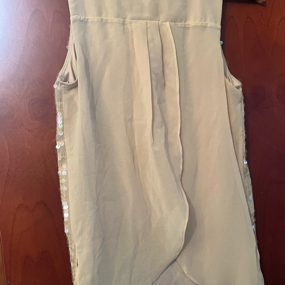 Vintage 90s Y2K Express Sequin Knit Tank Top Sz XS Cami Fairy Mermaidcore Cream - Picture 8 of 12